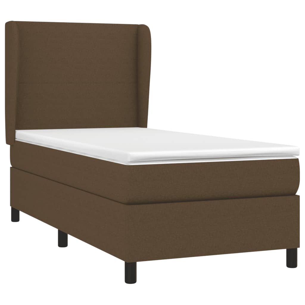 Box Spring Postel S Matrací Tmavě Hnědá 80X200 Cm Textil