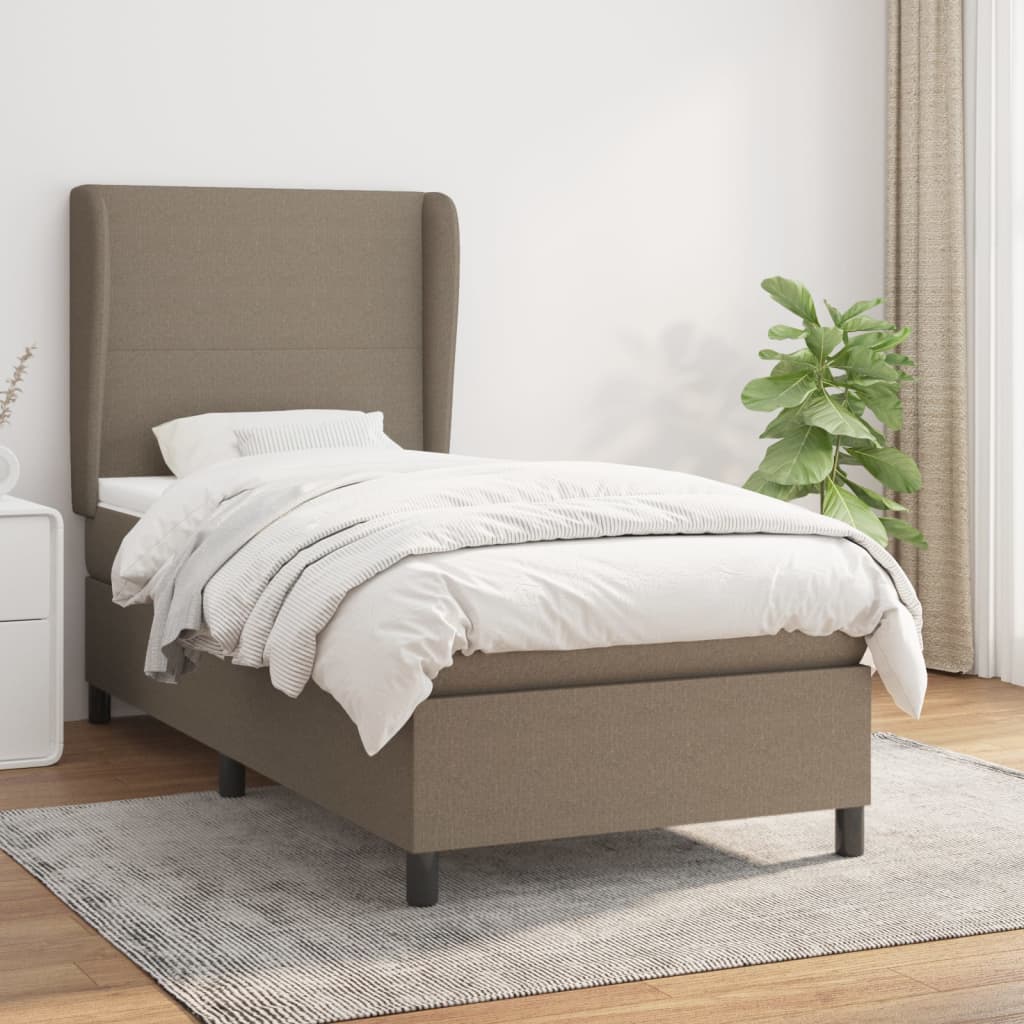 Box Spring Postel S Matrací Textil Taupe