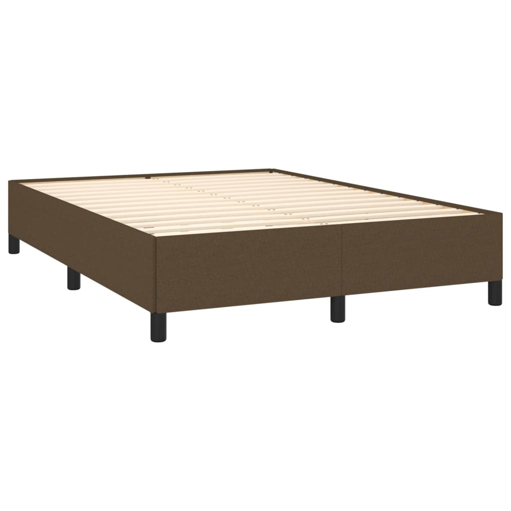 Box Spring Postel S Matrací Tmavě Hnědá 140X200 Cm Textil
