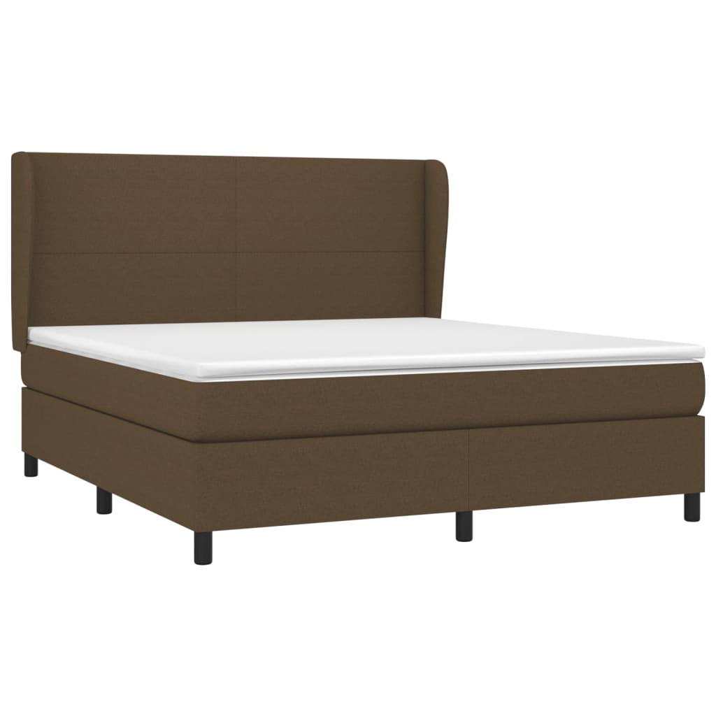 Box Spring Postel S Matrací Tmavě Hnědá 160X200 Cm Textil