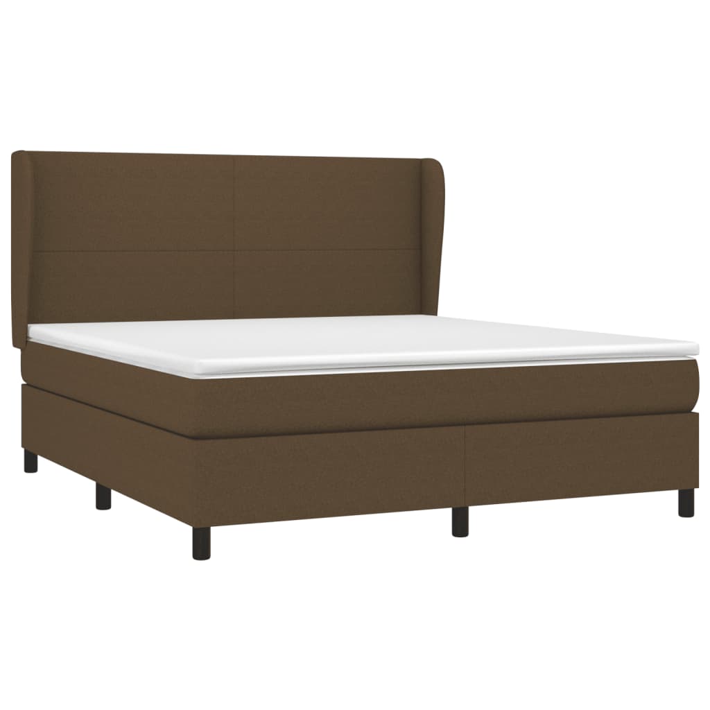 Box Spring Postel S Matrací Tmavě Hnědá 180X200 Cm Textil