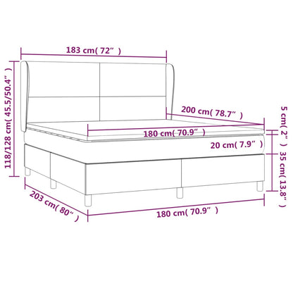 Box Spring Postel S Matrací Tmavě Hnědá 180X200 Cm Textil