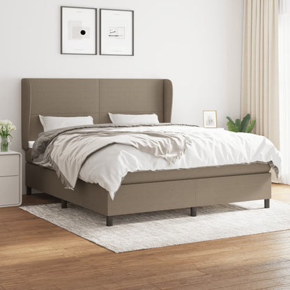 Box Spring Postel S Matrací Textil Taupe