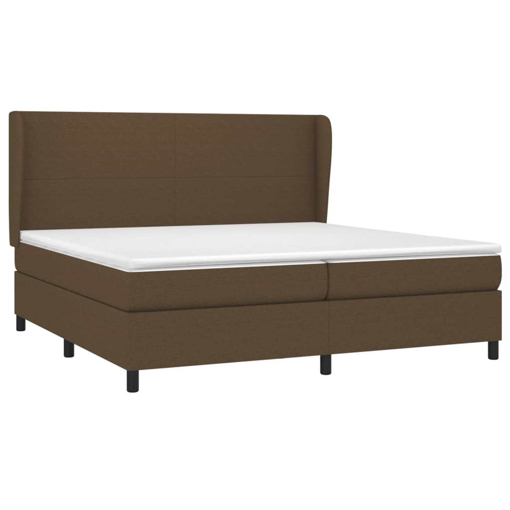 Box Spring Postel S Matrací Tmavě Hnědá 200X200 Cm Textil