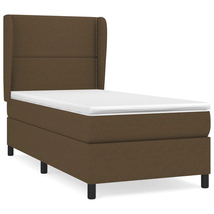 Box Spring Postel S Matrací Tmavě Hnědá 90X190 Cm Textil