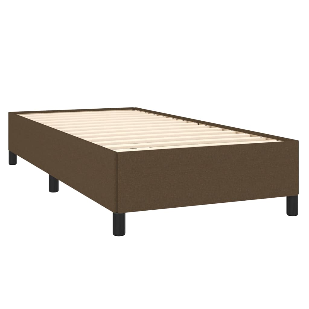 Box Spring Postel S Matrací Tmavě Hnědá 100 X 200 Cm Textil