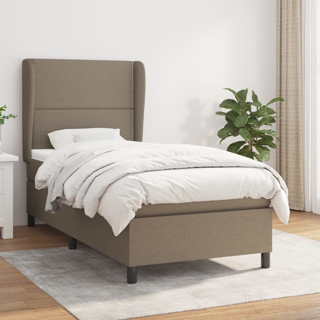 Box Spring Postel S Matrací Textil Taupe