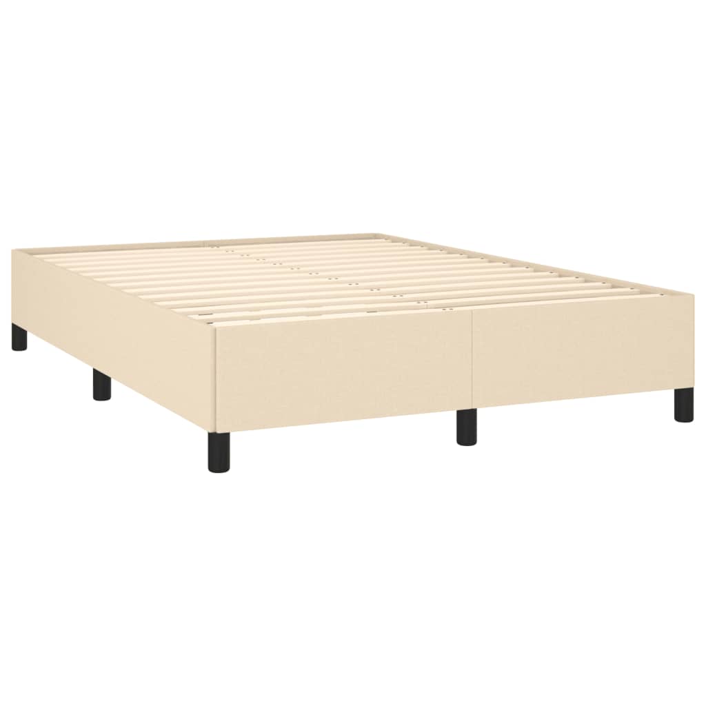 Box Spring Postel S Matrací Textil Krémová
