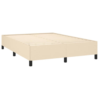 Box Spring Postel S Matrací Textil Krémová