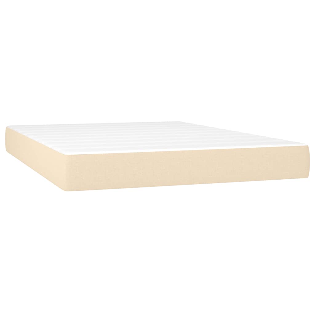 Box Spring Postel S Matrací Textil Krémová