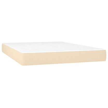 Box Spring Postel S Matrací Textil Krémová