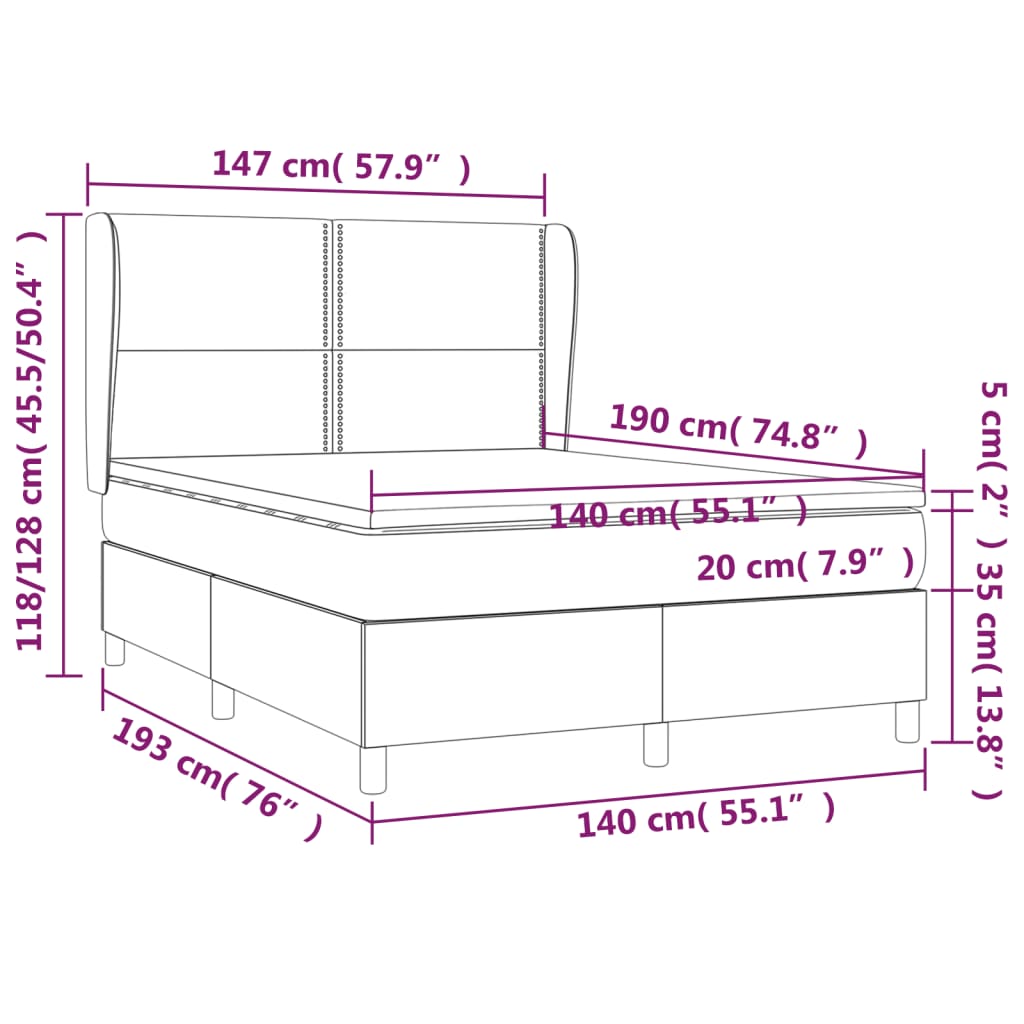 Box Spring Postel S Matrací Textil Krémová