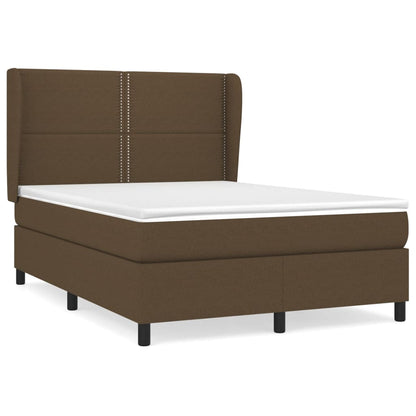 Box Spring Postel S Matrací Tmavě Hnědá 140X200 Cm Textil