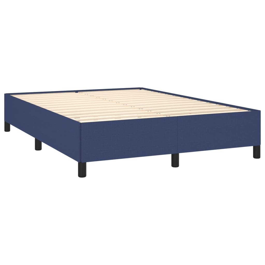 Box Spring Postel S Matrací Textil Modrá