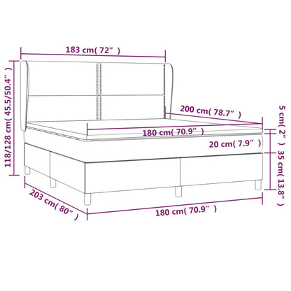 Box Spring Postel S Matrací Tmavě Hnědá 180X200 Cm Textil