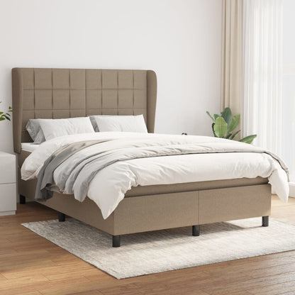 Box Spring Postel S Matrací Textil Taupe