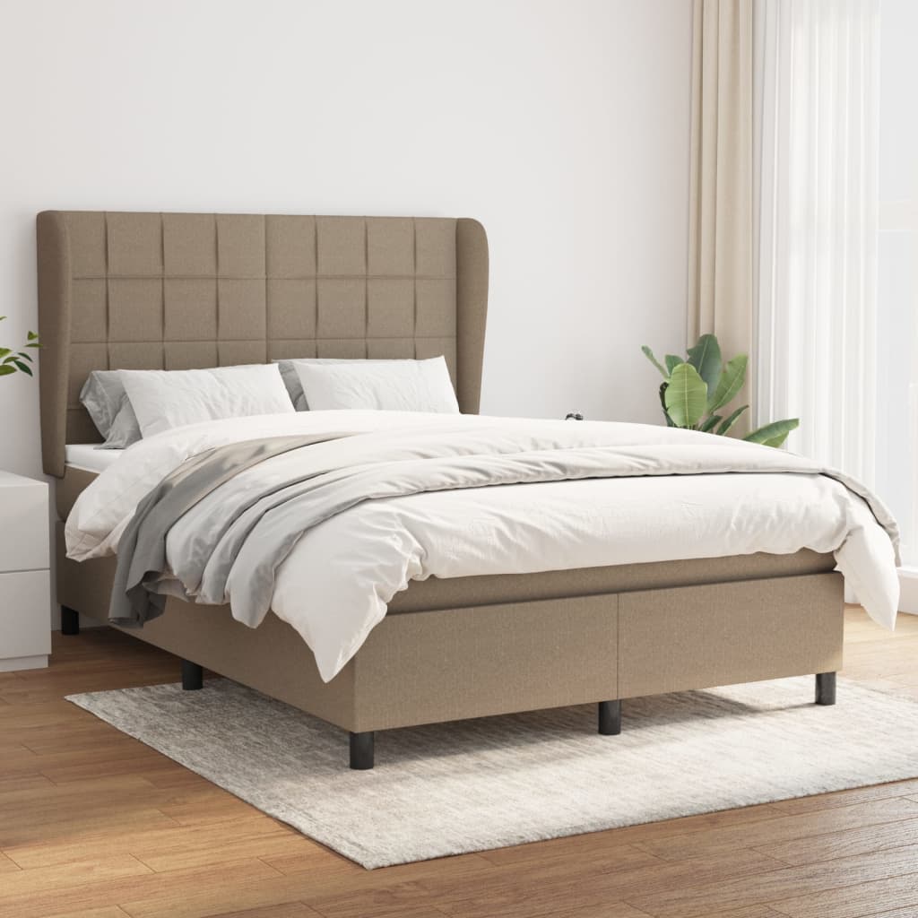 Box Spring Postel S Matrací Textil Taupe
