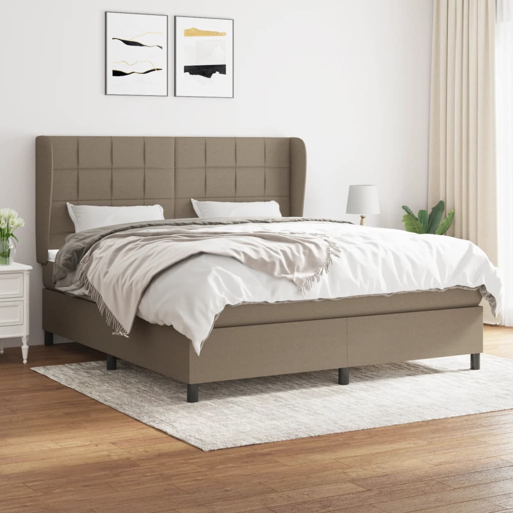 Box Spring Postel S Matrací Textil Taupe