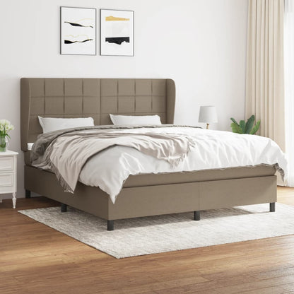Box Spring Postel S Matrací Textil Taupe