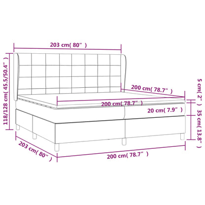 Box Spring Postel S Matrací Tmavě Hnědá 200X200 Cm Textil