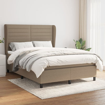 Box Spring Postel S Matrací Textil Taupe