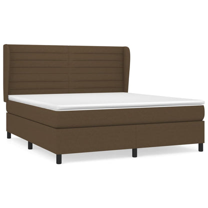 Box Spring Postel S Matrací Tmavě Hnědá 180X200 Cm Textil