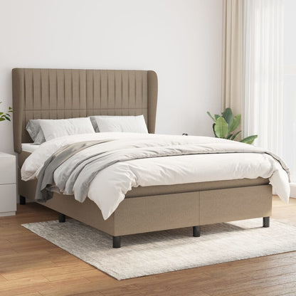 Box Spring Postel S Matrací Textil Taupe