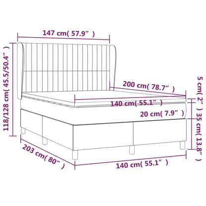 Box Spring Postel S Matrací Tmavě Hnědá 140X200 Cm Textil