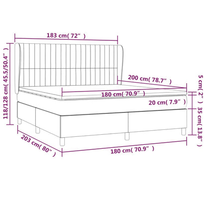 Box Spring Postel S Matrací Tmavě Hnědá 180X200 Cm Textil
