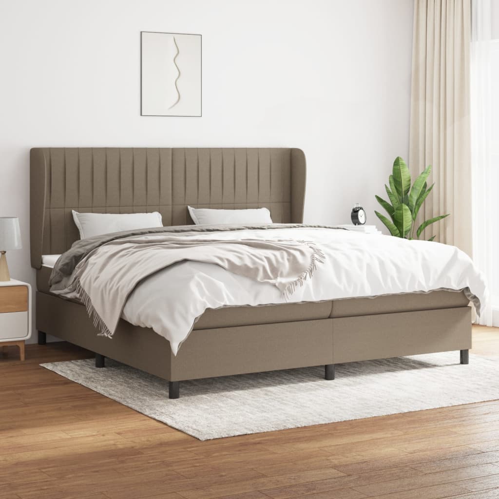 Box Spring Postel S Matrací Textil Taupe