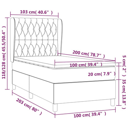 Box Spring Postel S Matrací Textil Tmavě Hnědá