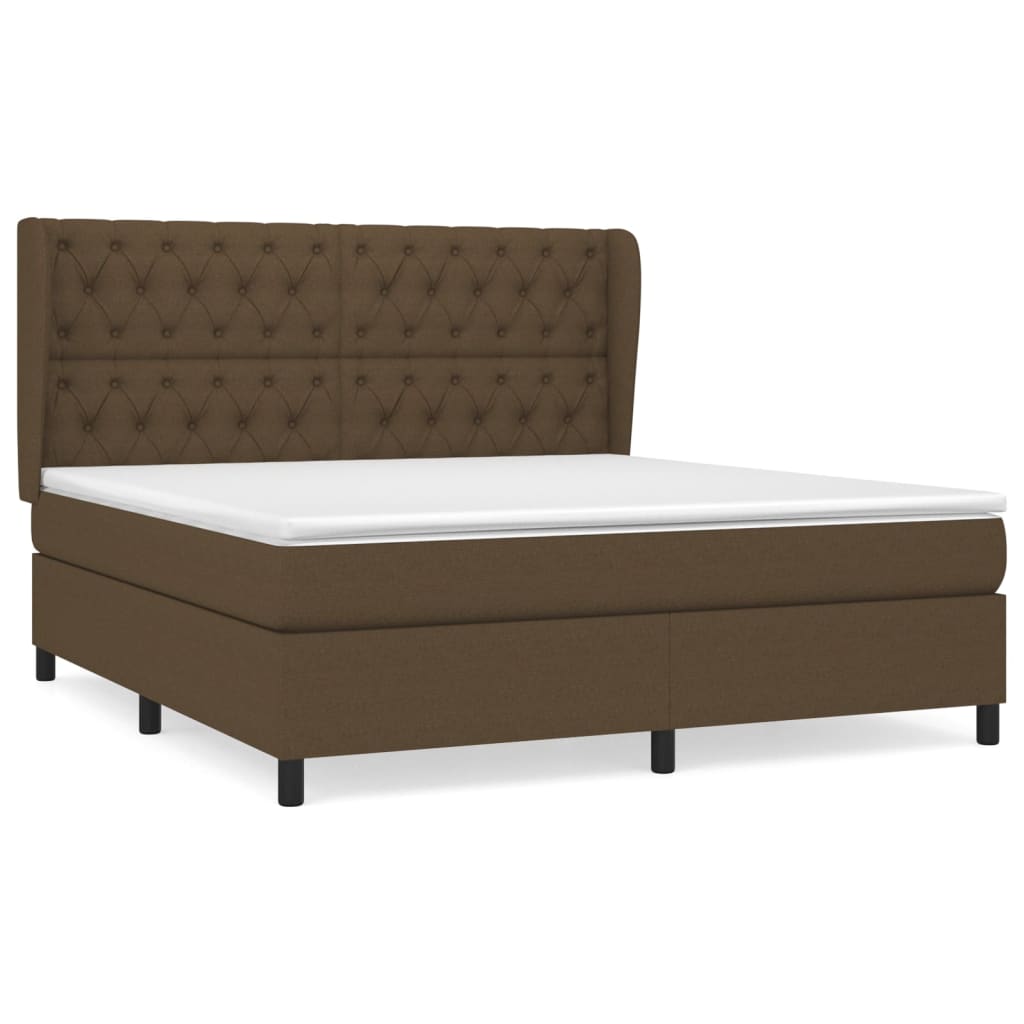 Box Spring Postel S Matrací Tmavě Hnědá 160X200 Cm Textil