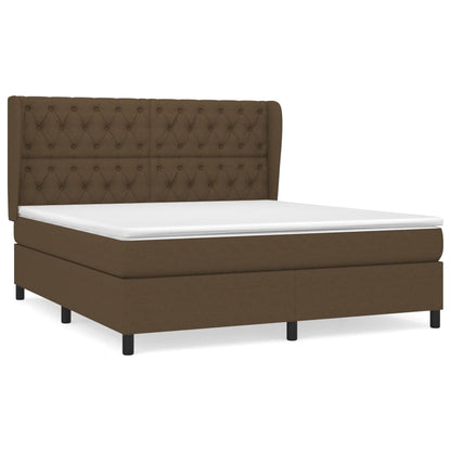 Box Spring Postel S Matrací Tmavě Hnědá 160X200 Cm Textil
