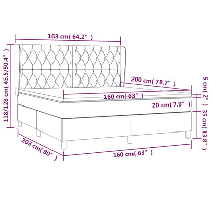 Box Spring Postel S Matrací Tmavě Hnědá 160X200 Cm Textil