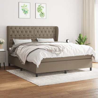 Box Spring Postel S Matrací Textil Taupe