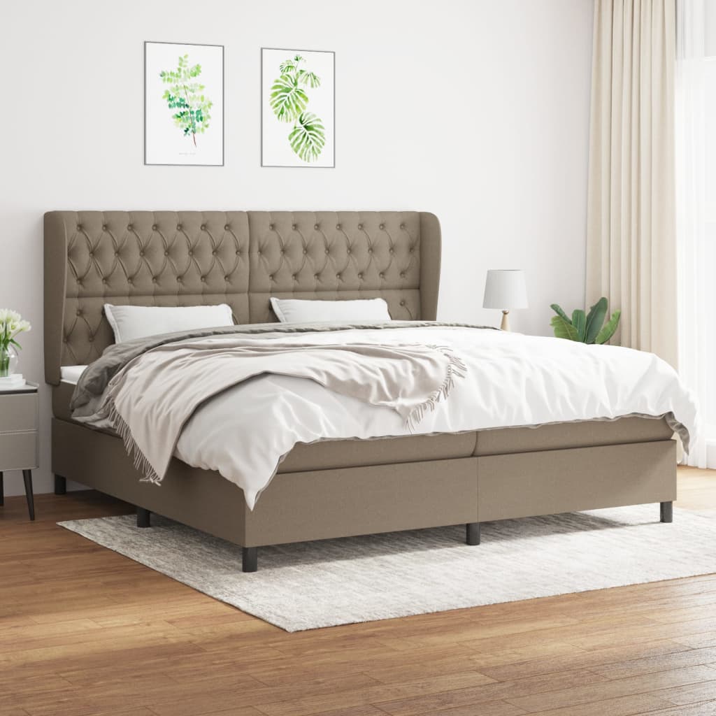Box Spring Postel S Matrací Textil Taupe