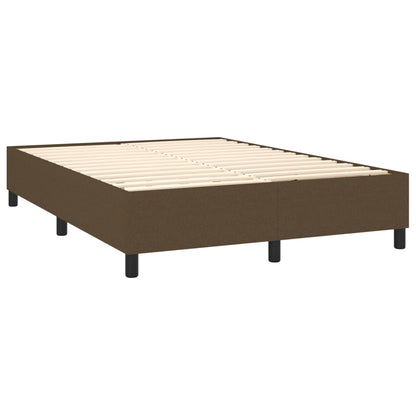 Box Spring Postel S Matrací Tmavě Hnědá 140X200 Cm Textil