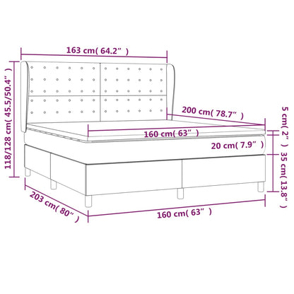 Box Spring Postel S Matrací Tmavě Hnědá 160X200 Cm Textil