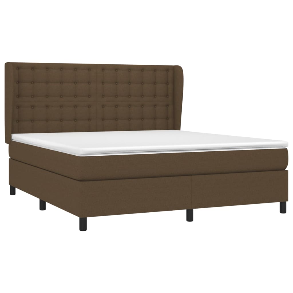 Box Spring Postel S Matrací Tmavě Hnědá 180X200 Cm Textil