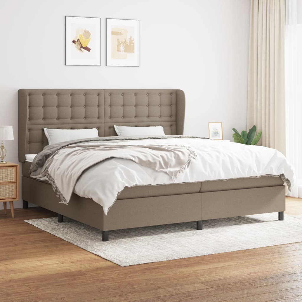 Box Spring Postel S Matrací Textil Taupe