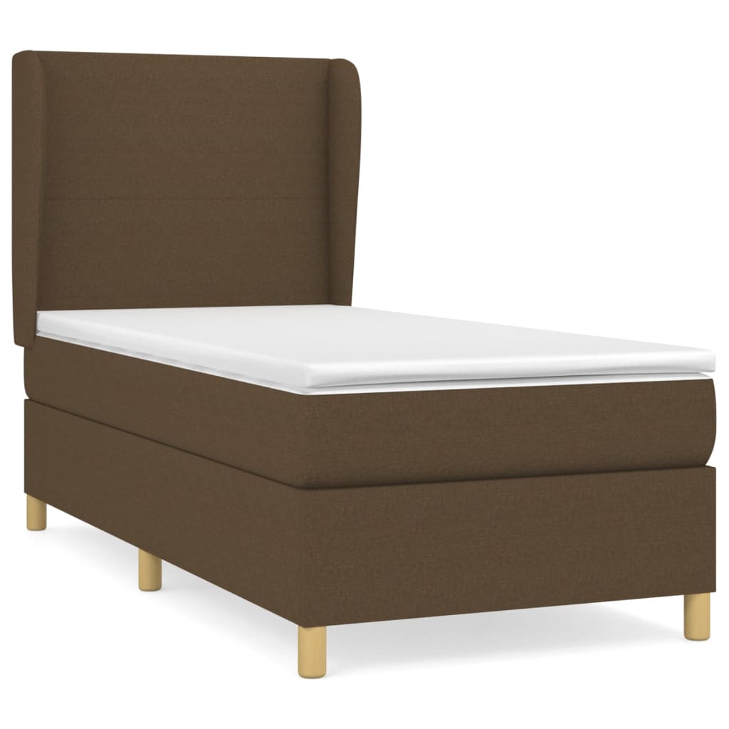 Box Spring Postel S Matrací Tmavě Hnědá 80X200 Cm Textil
