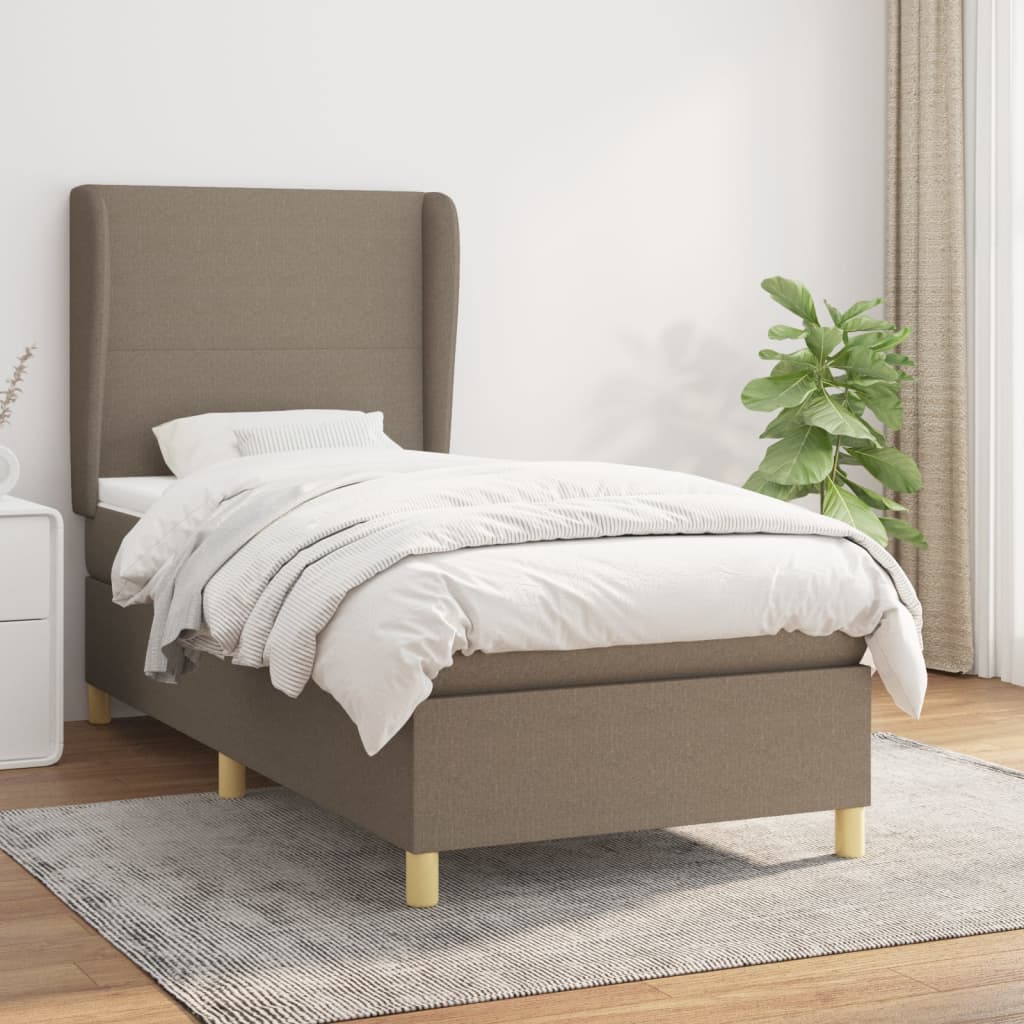 Box Spring Postel S Matrací Textil Taupe