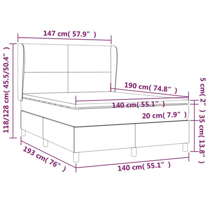 Box Spring Postel S Matrací Tmavě Hnědá 140X190 Cm Textil