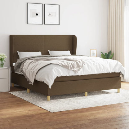 Box Spring Postel S Matrací Tmavě Hnědá 160X200 Cm Textil