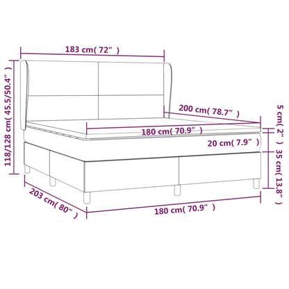 Box Spring Postel S Matrací Tmavě Hnědá 180X200 Cm Textil