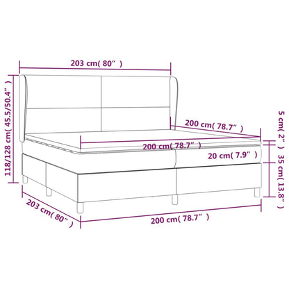 Box Spring Postel S Matrací Tmavě Hnědá 200X200 Cm Textil