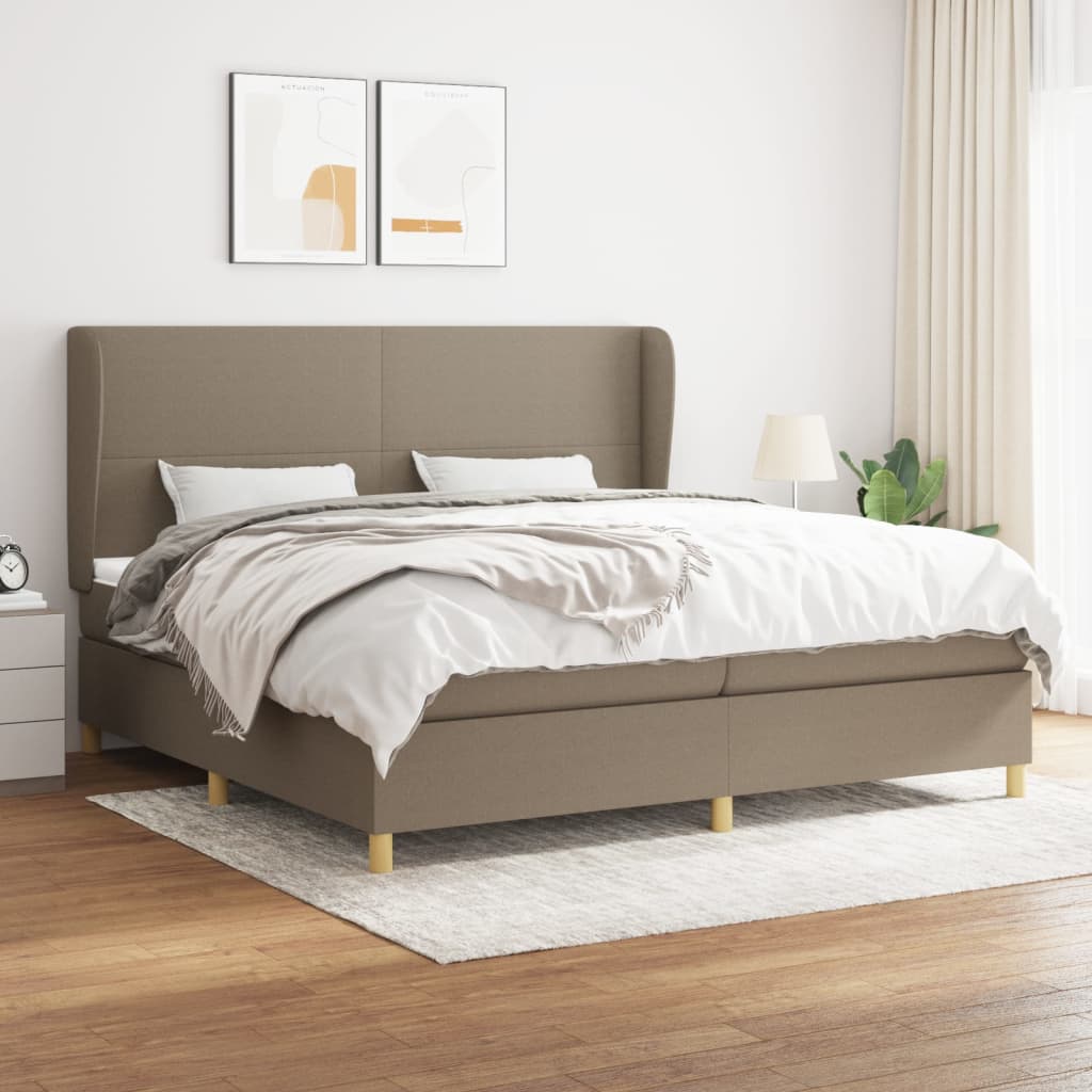Box Spring Postel S Matrací Textil Taupe