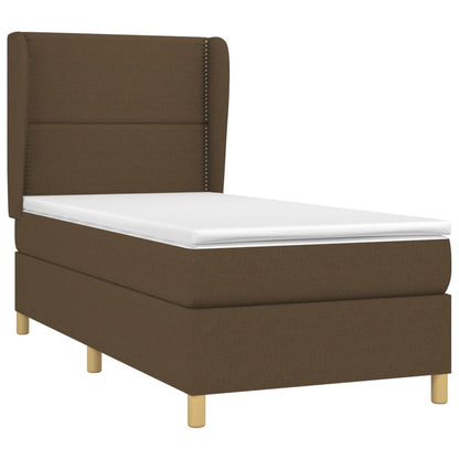 Box Spring Postel S Matrací Tmavě Hnědá 90X200 Cm Textil