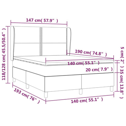 Box Spring Postel S Matrací Tmavě Hnědá 140X190 Cm Textil