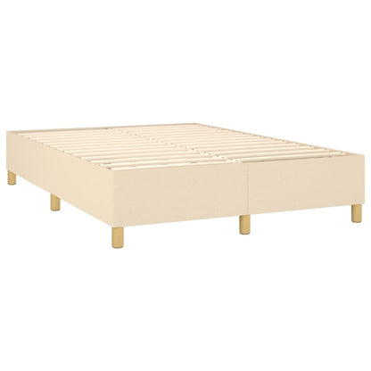 Box Spring Postel S Matrací Textil Krémová